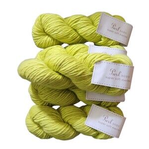Purl Soho Yarn Super Soft Merino Wool #1420 Chartreuse 5 Skeins